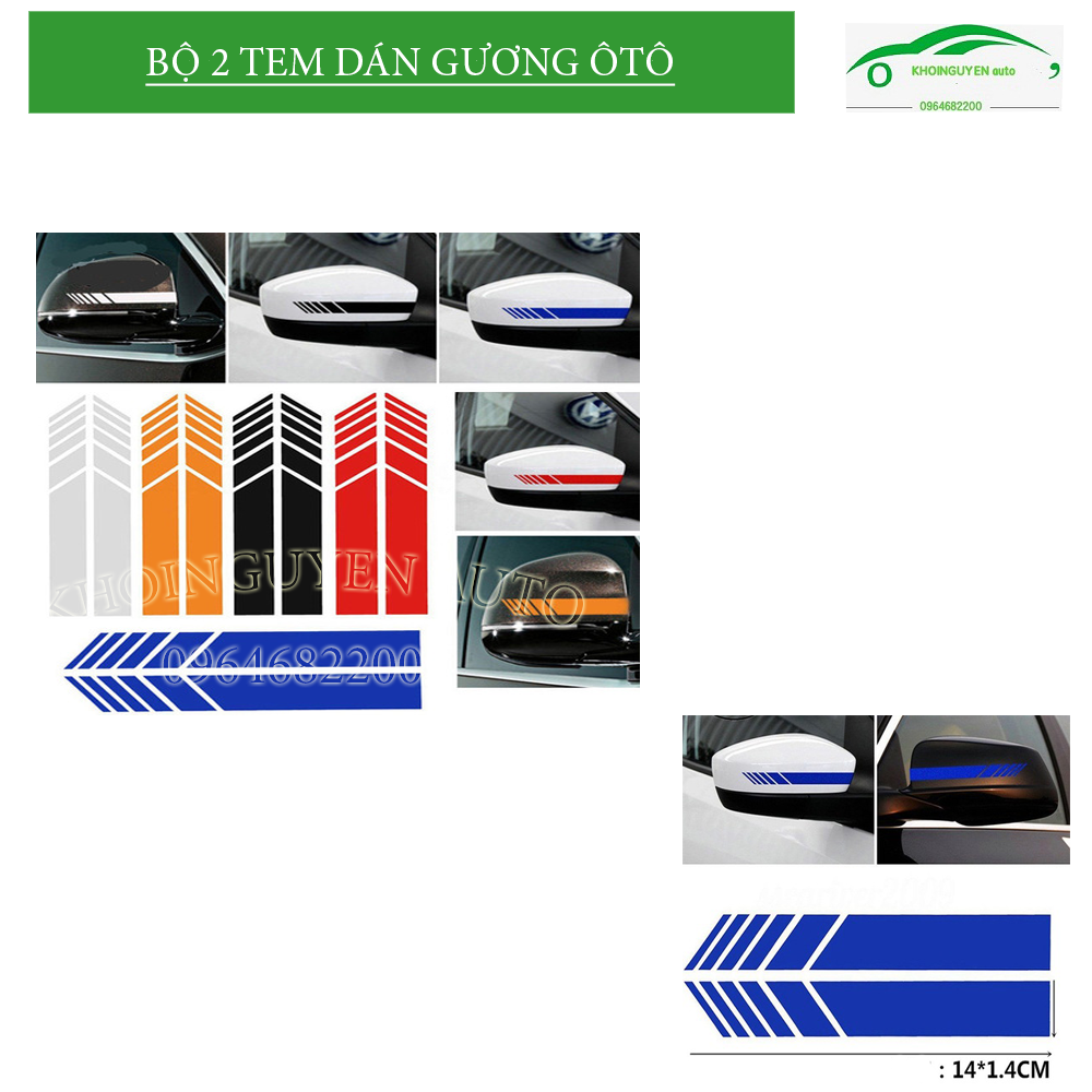 [FREESHIP 50K] BỘ 2 TEM DÁN GƯƠNG Ô TÔ HÌNH MANG CÁ