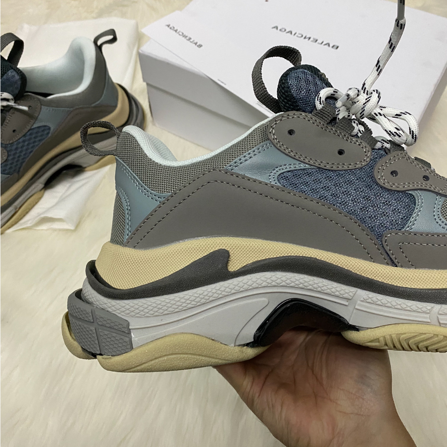 [Full Box & Tặng Vớ] Giày thể thao Sneaker Balenciga TripleS Ghi bạc