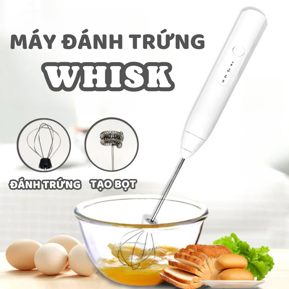 Máy đánh trứng, trộn, tạo bọt cà phê mini whisk sạc điện .đtvm