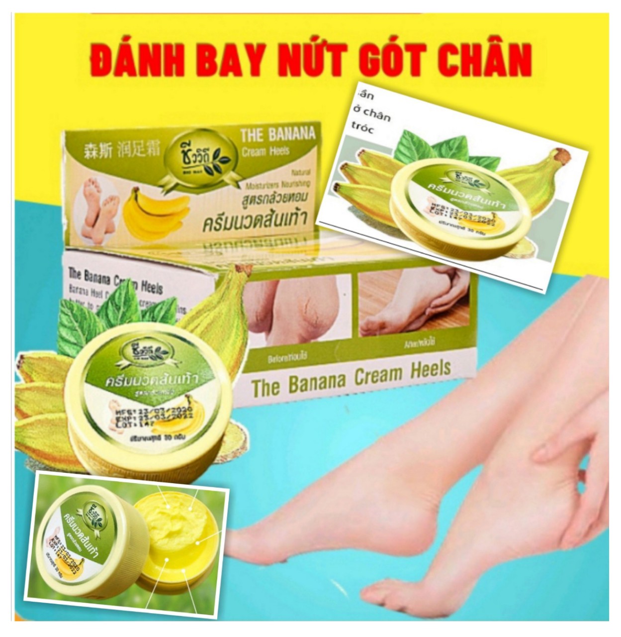 Kem dưỡng nứt gót chân Banana Thái Lan 30ml