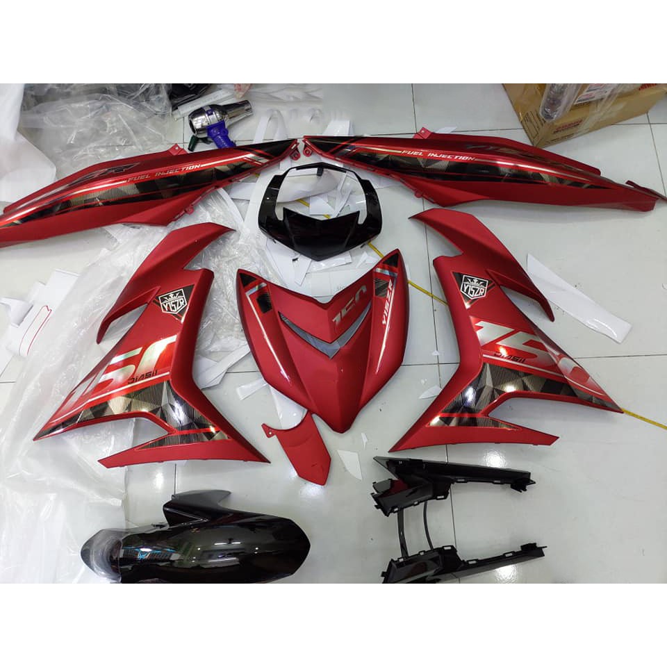 Tem Exciter 150. Tem Y15Zr - 2019, Xe Đỏ Nhám. Số 150 Trắng. Chỉnh Sửa Theo Yêu Cầu. Sắc Nét, Bền Màu