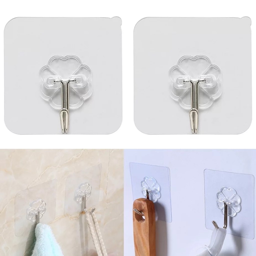 Bộ 10 Móc Treo Dán Tường Trong Suốt