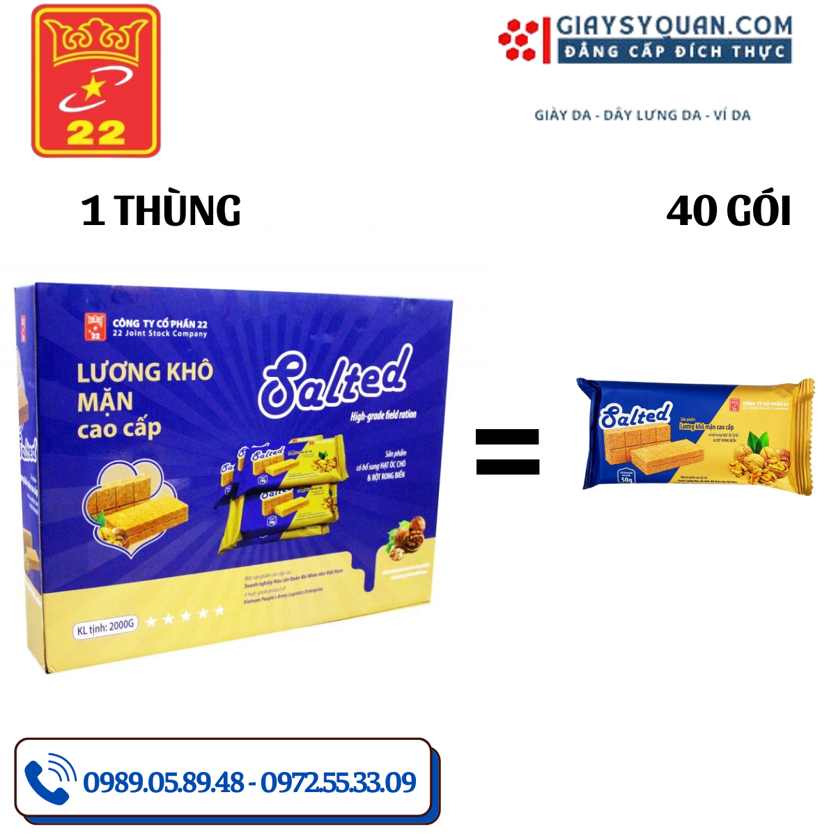 Lương Khô Salted 500g – Bánh Dinh Dưỡng Vị Mặn