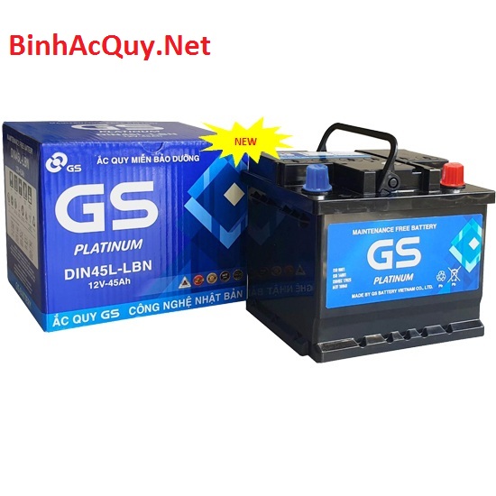 Bình ắc quy gs mf din45l-lbn cho xe toyoya 2017, huyndai accent, honda crv, honda civic