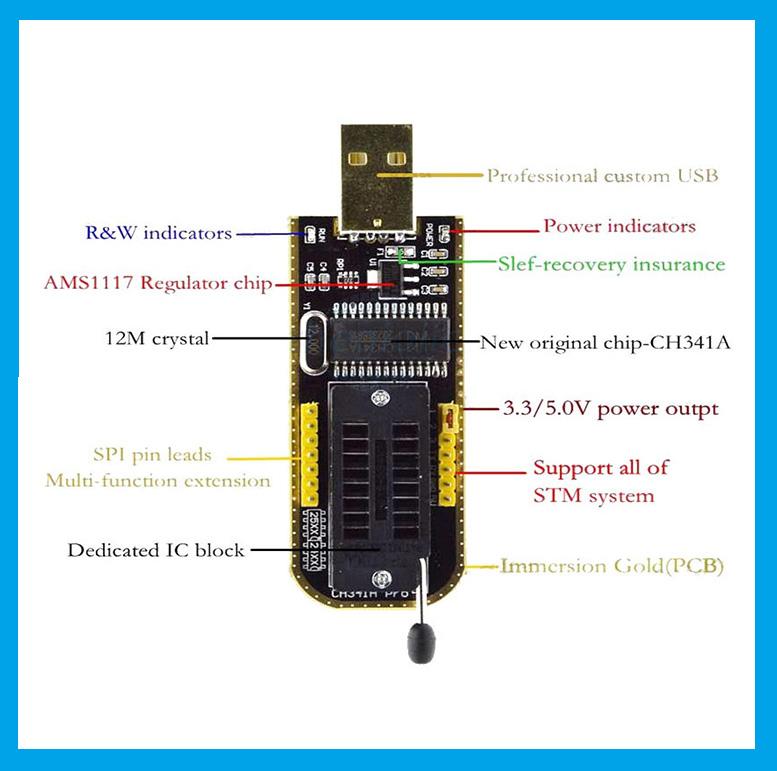 Máy nạp ROM CH341A nạp cho 24xx 25xx