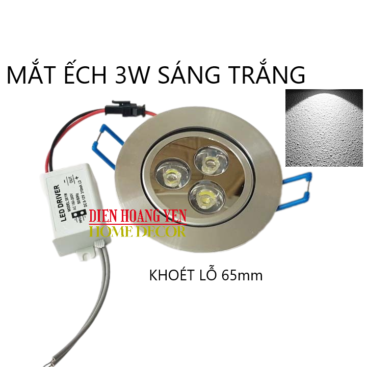 3W Frog Eye Recessed Led Ceiling Light Phi 65mm