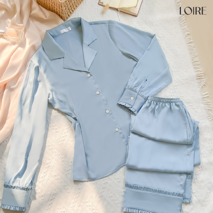 Bộ pijama lụa dài thanh lịch loirechic lpd14