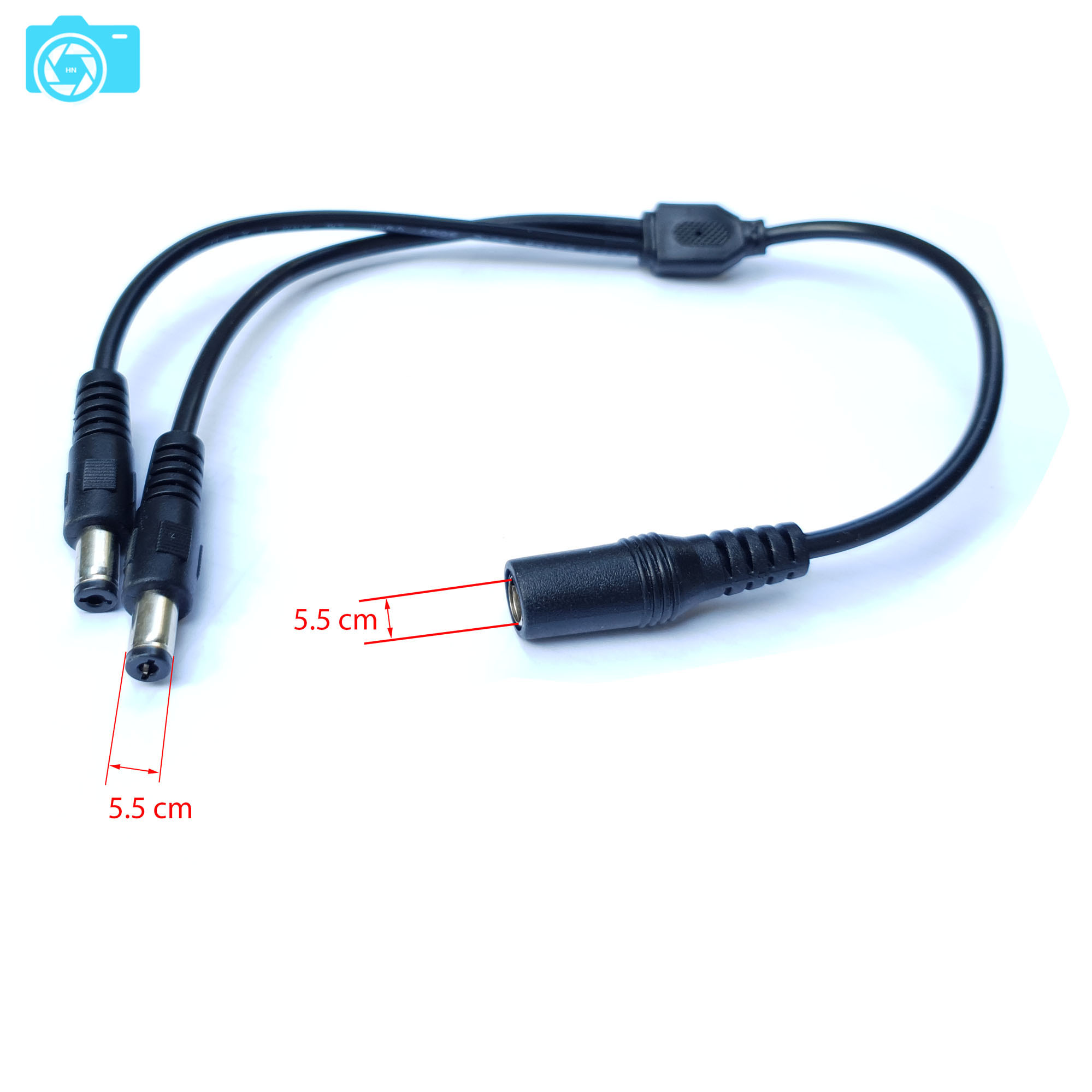 Dây chia nguồn, dây nguồn chân tròn 5.5mm, dài 30 cm