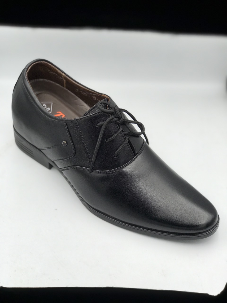Giày tây nam công sở tăng chiều cao 7cm giày đi bền em chân đế chống trơn trượt màu đen bảo hành keo trọn đời