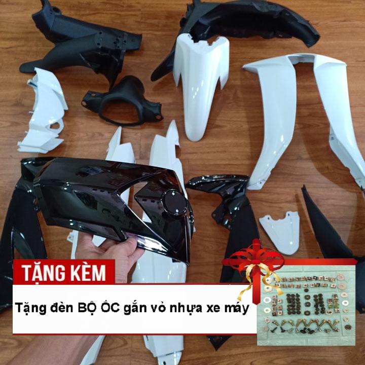 [TẶNG TEM]  Dàn áo xe SIRIUS màu TRẮNG đời 2005 đến 2018 ,Tặng kèm bộ ốc theo xe - có TẶNG THÊM BỘ TEM xịn, hàng đẹp chất lượng tuyệt vời