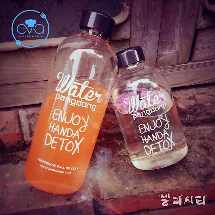 [HCM]Bình Đựng Nước Thuỷ Tinh Detox 600 Ml