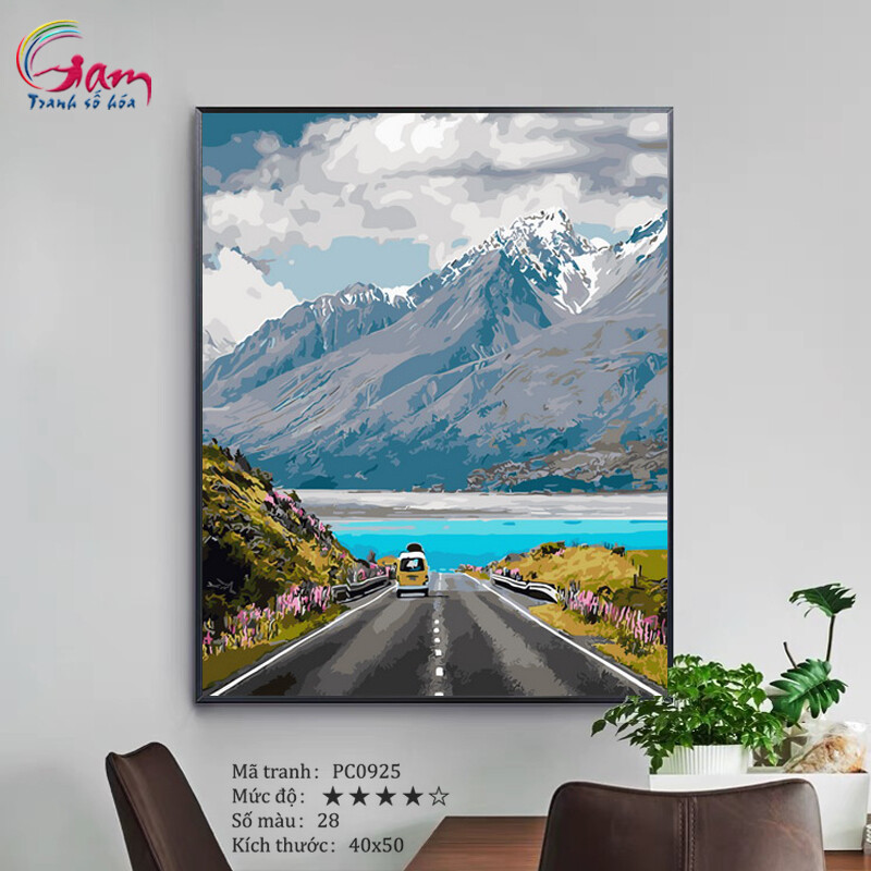 Paint by numbers kit with frame for adults - No PC0925 Snow moutain travel Landscape Painting Painting For Home Wall Decor, New Hobby And Gift