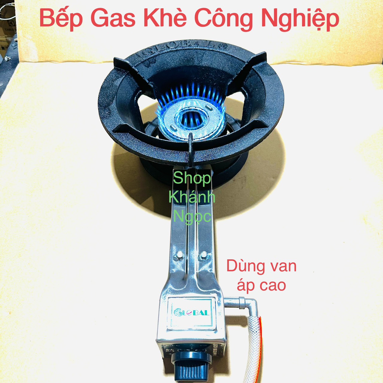 Bếp Khè Gas Công Nghiệp GLOBAL - Lửa mạnh nấu nhanh - Chất Liệu Gang Đúc Nguyên Khối, Tiết Kiệm Gas, An Toàn Khi Sử Dụng