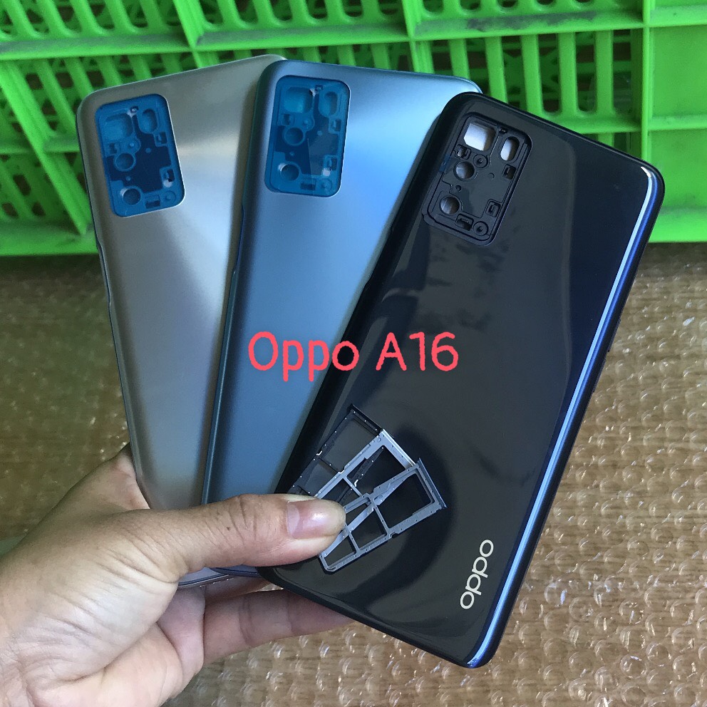 Bộ vỏ OPPO A16 zin có khay sim+kính camera