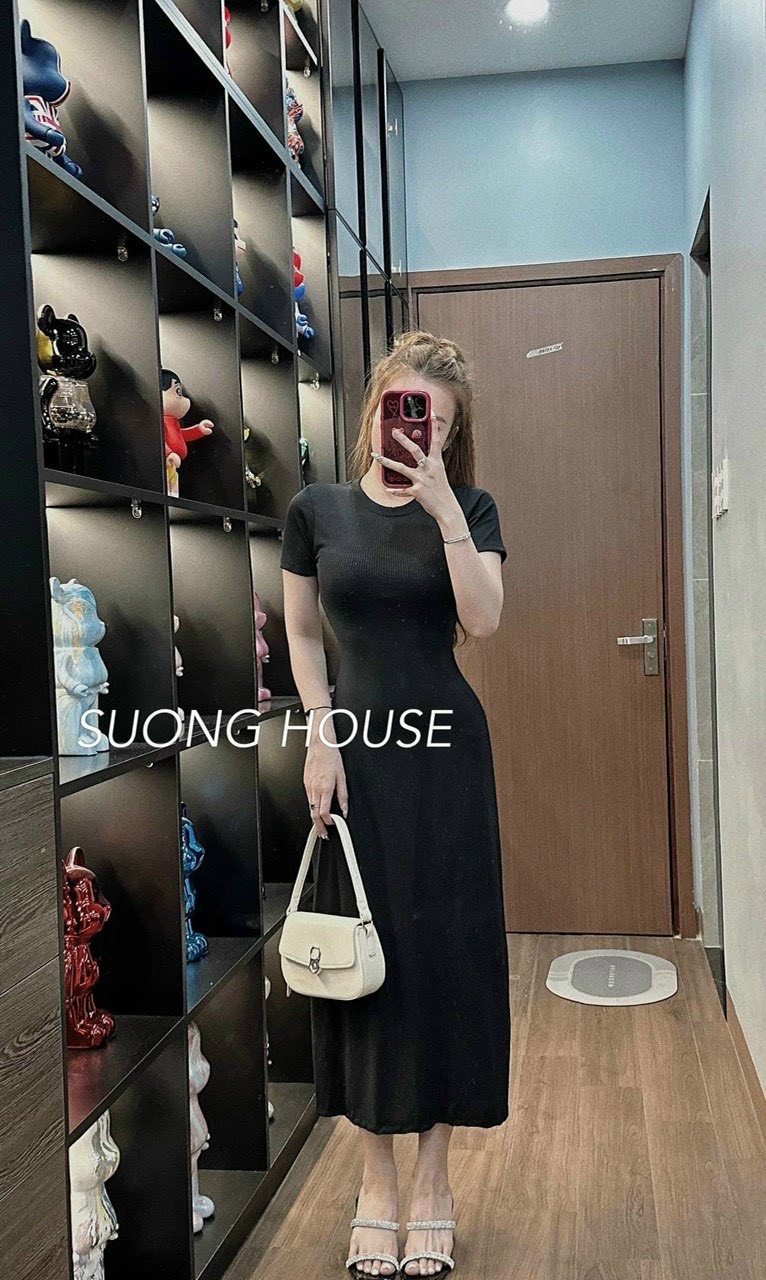 Đầm váy body suông chất thun gân đẹp, váy đầm đi chơi, dự tiệc, hẹn hò, váy trơn đơn giản