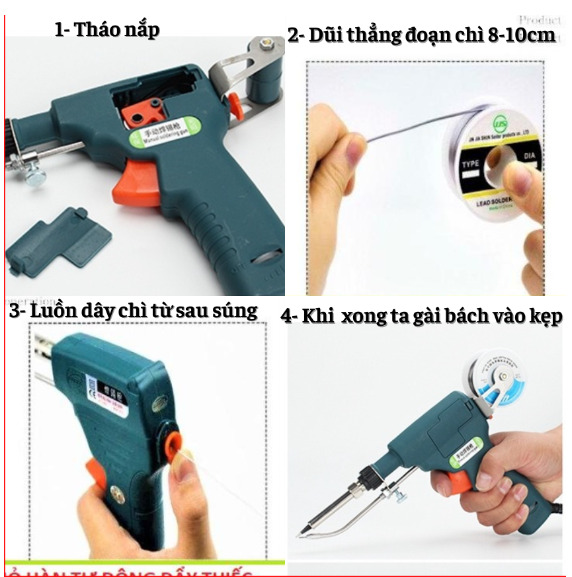 Máy hàn điện tử- Mỏ hàn thiết cao cấp kèm cuộn chì nhỏ