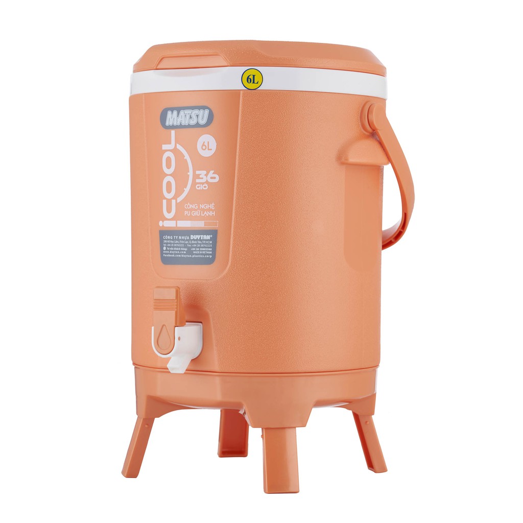 [HCM]BÌNH ĐÁ ICOOL 6L DUY TÂN MÀU NHŨ CÓ ĐẾ CHÂN