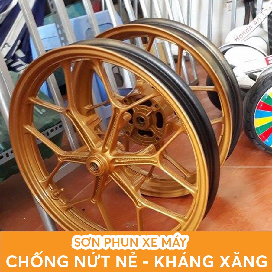 COMBO Sơn Samurai cho lốc máy màu vàng đồng 123