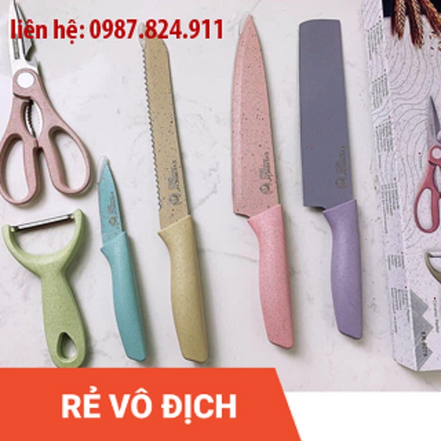 Bộ dao kéo 6 món kháng khuẩn EVERRICH (Thép không gỉ)