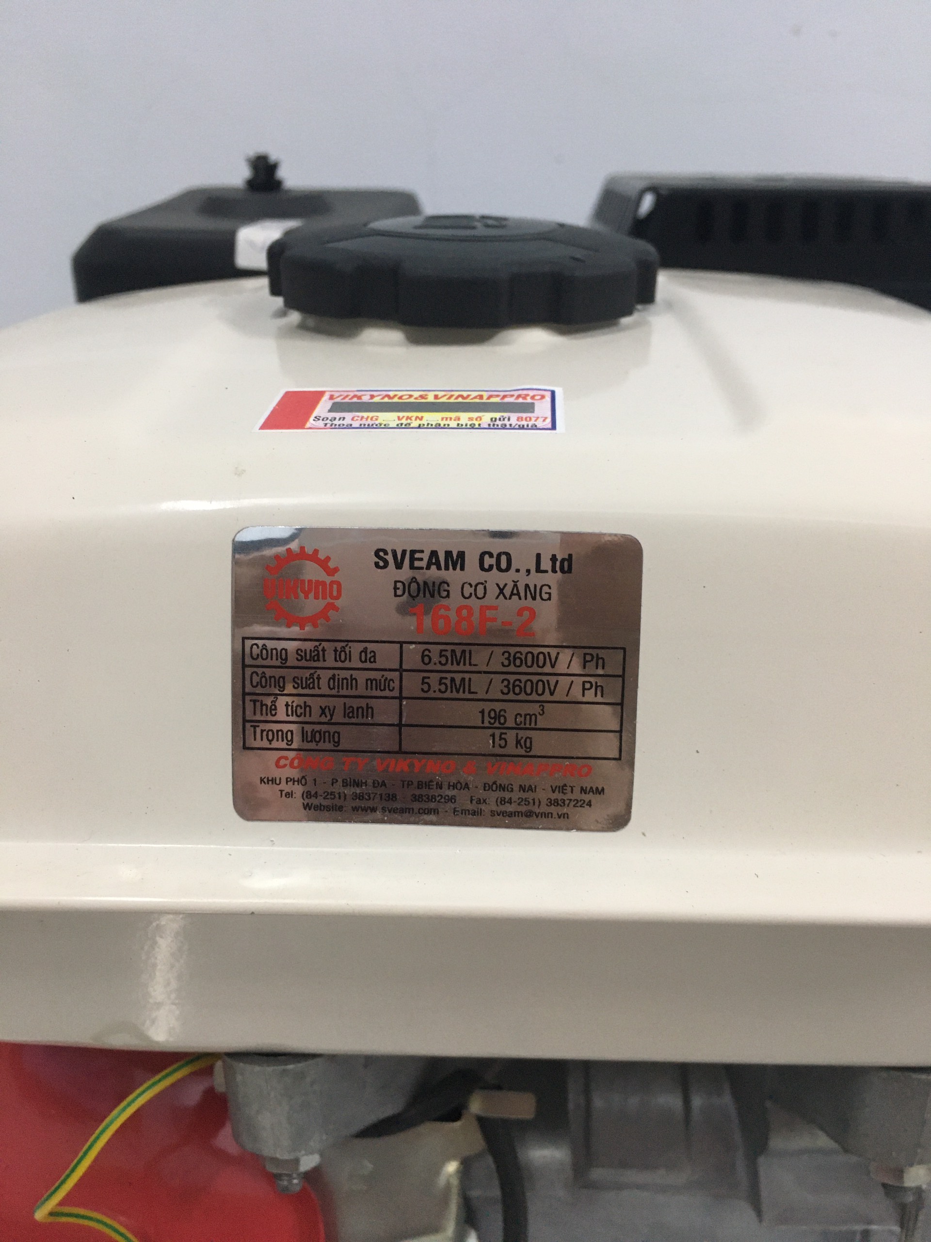 Động Cơ nổ máy xăng vikyno 168F2 6.5HP
