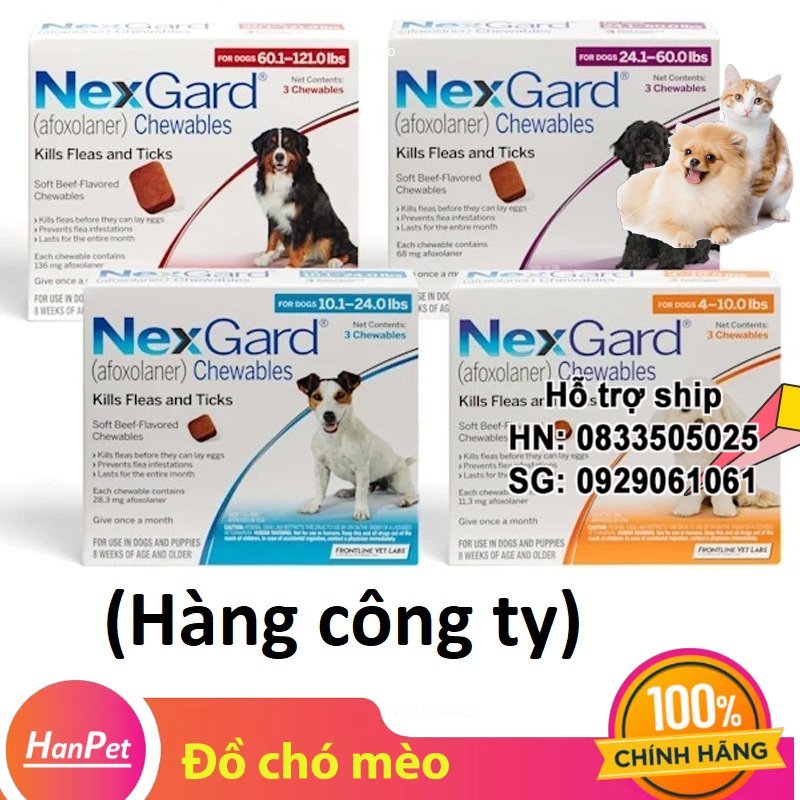 Hanpet - (Hàng công ty) Viên nhai NexGard for Dogs 11 mg (2 - 4 kg)