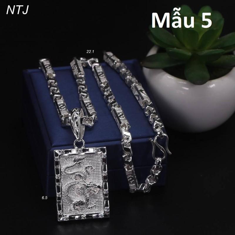 Dây Chuyền Vòng Cổ Nam Bạc 925 Rồng cuộn Uy Quyền
