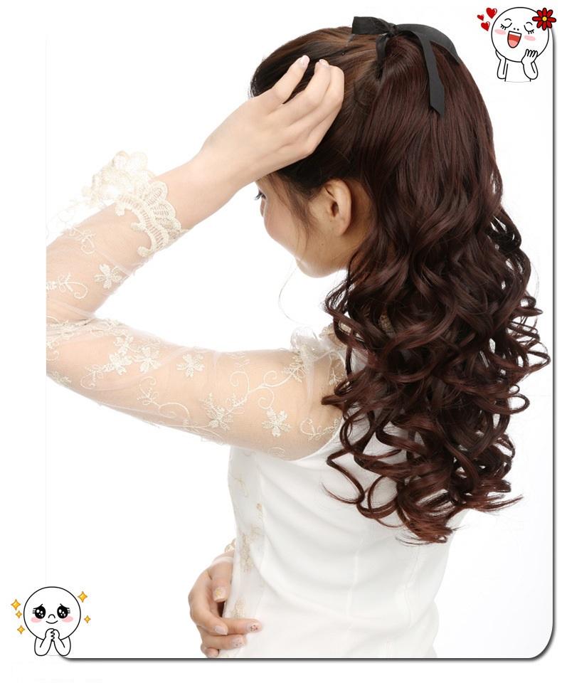 Tóc cột giả xoăn 50cm C136, tóc giả nữ Sỉ 40k
