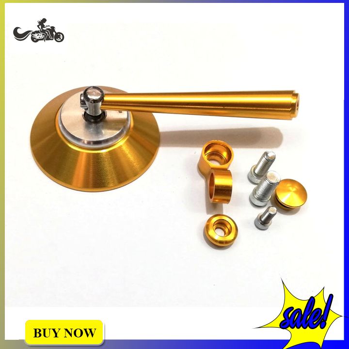 Gương Chiếu Hậu Tròn Rizoma Full Nhôm Cho Xe Máy  - Màu Vàng - 1 Cái