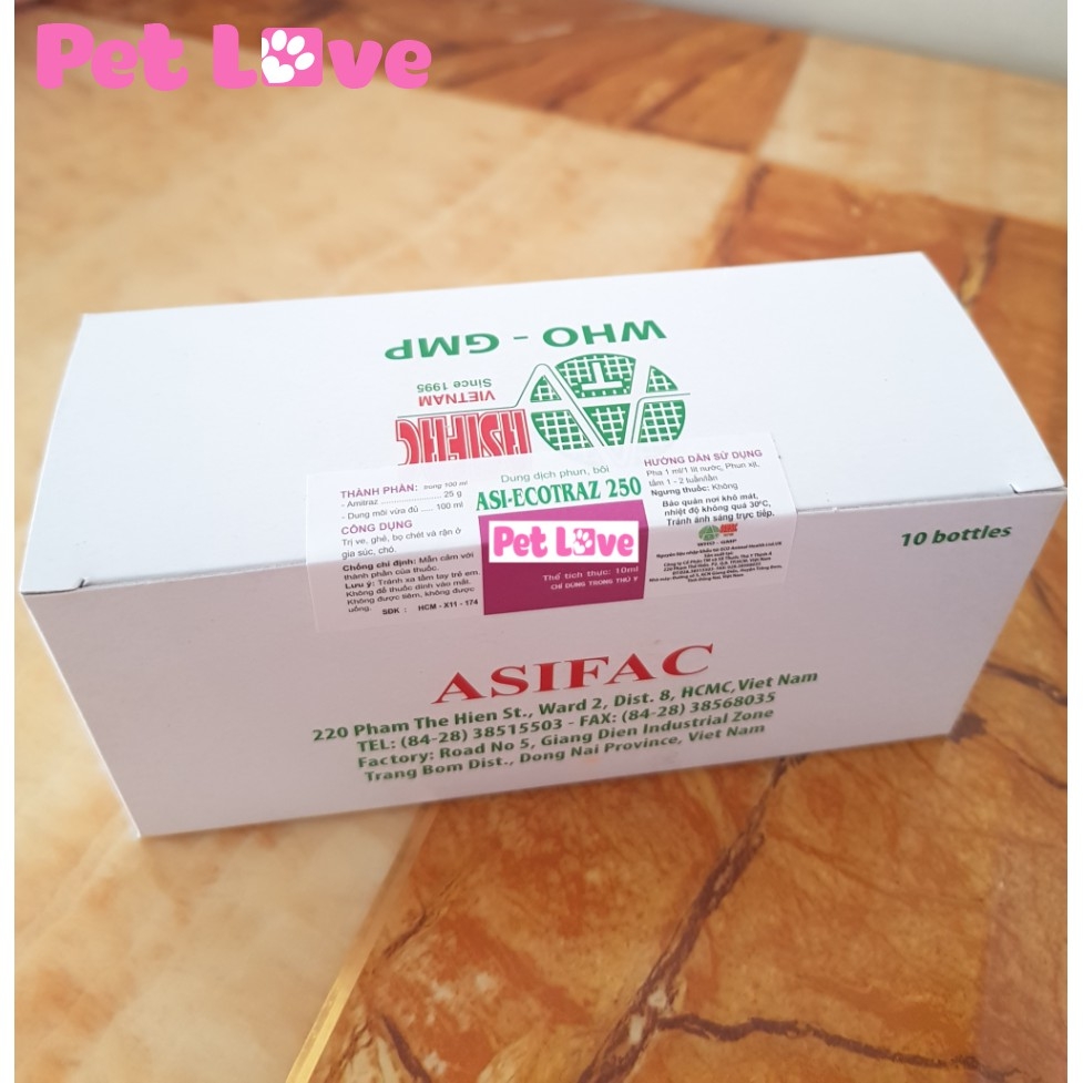 Ecotraz diệt ghẻ, ve rận, bọ chét chó
