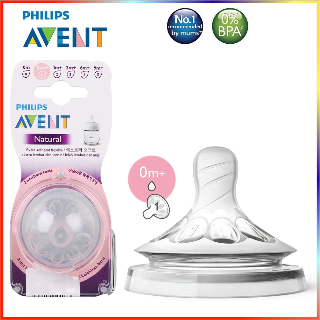 [FREESHIP] Núm ti silicone Philips Avent Natural cho bé