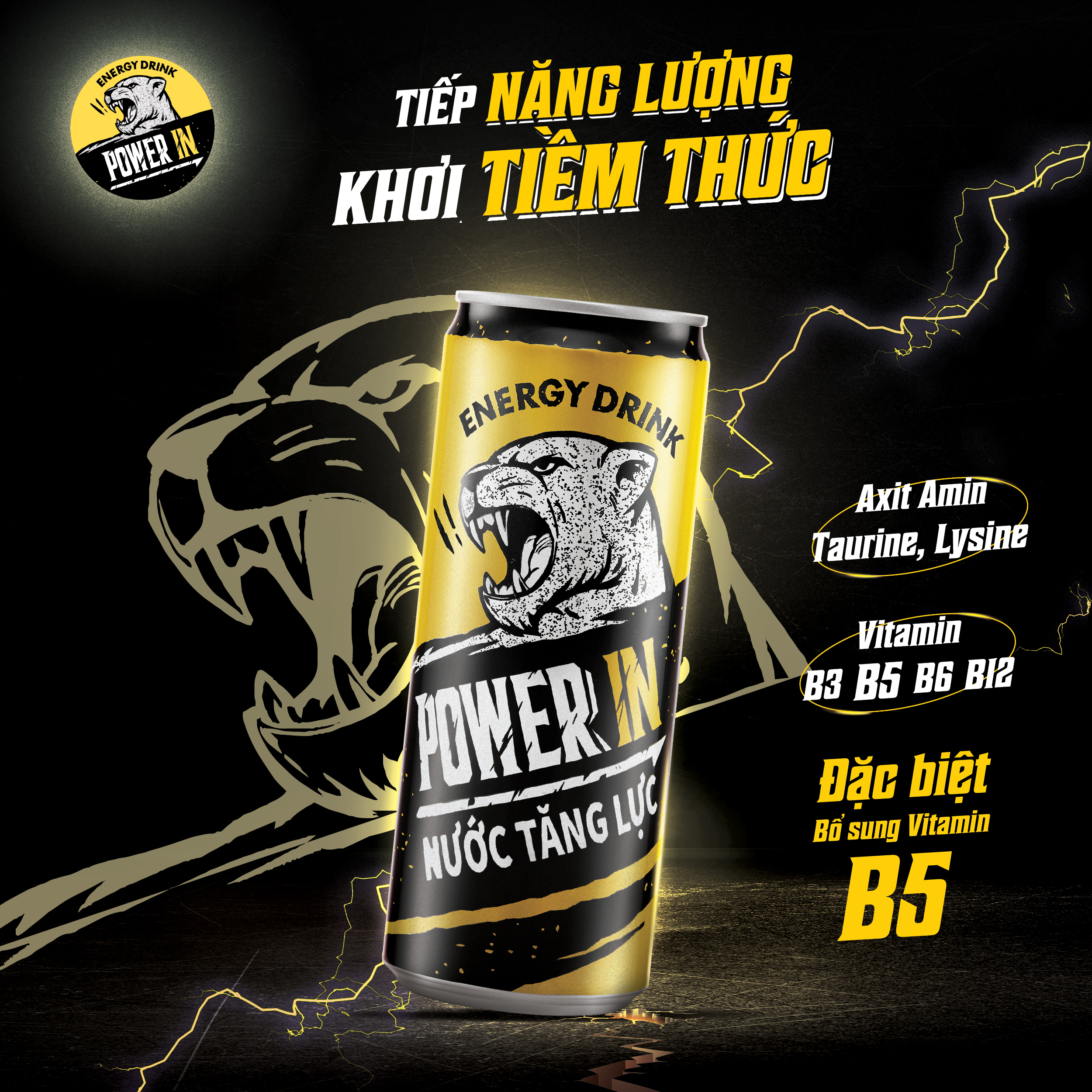 Lốc 6 lon Nước Tăng Lực – POWER IN (320ml)
