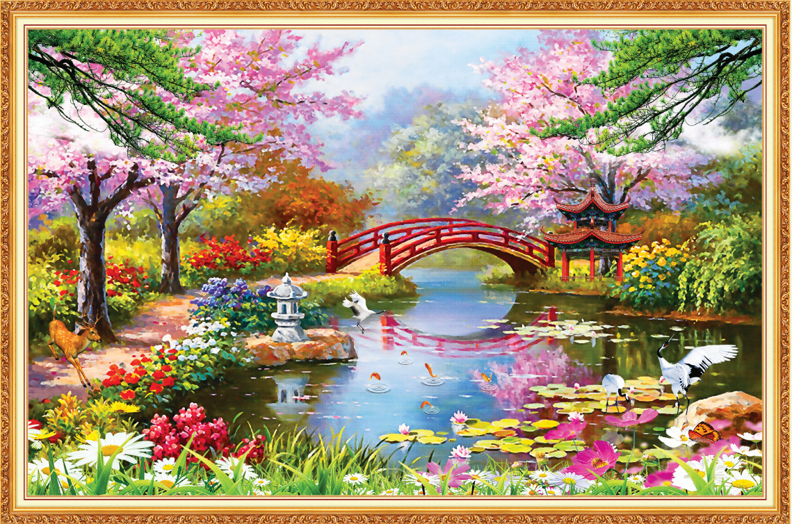 Tranh dán tường 3D Phòng Khách/Rừng Hoa, 397(Đã tích hợp sẵn keo)