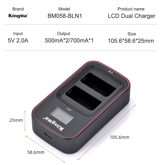 Pin sạc Ver 3 Kingma for BLN-1