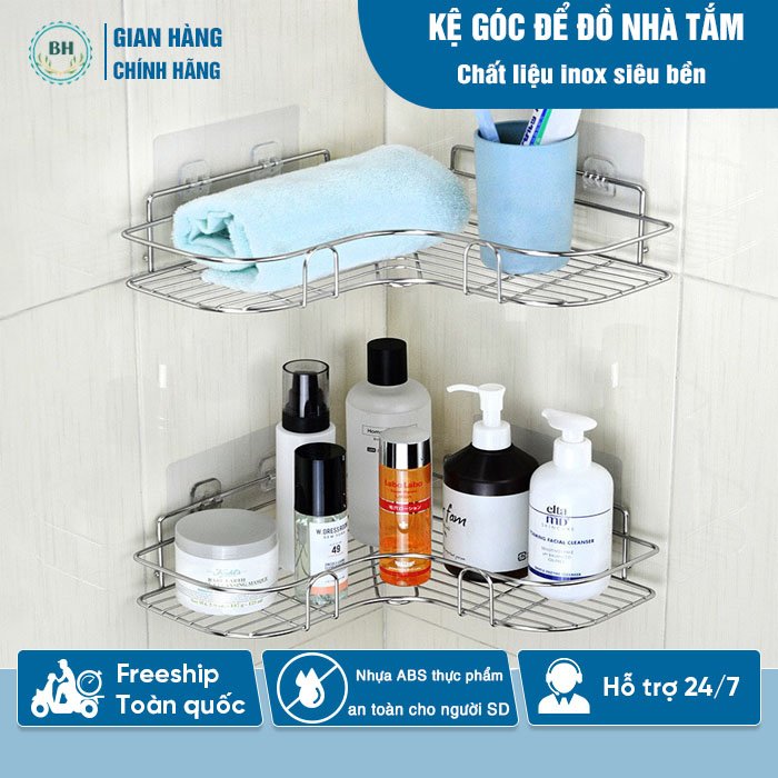 Kệ Góc Nhà Tắm Nhà Bếp Chất Liệu Inox Không Gỉ, Kệ Để Đồ Đa Năng