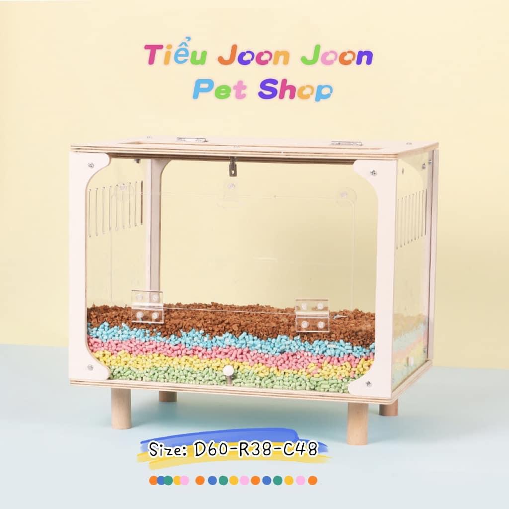 Lồng Hamster Tivi Mica Full phối gỗ 60cm [Hàng Nhập Có Sẵn]