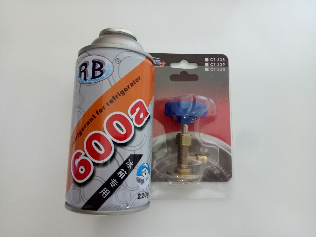 Bình gas mini R600a + Van Gas