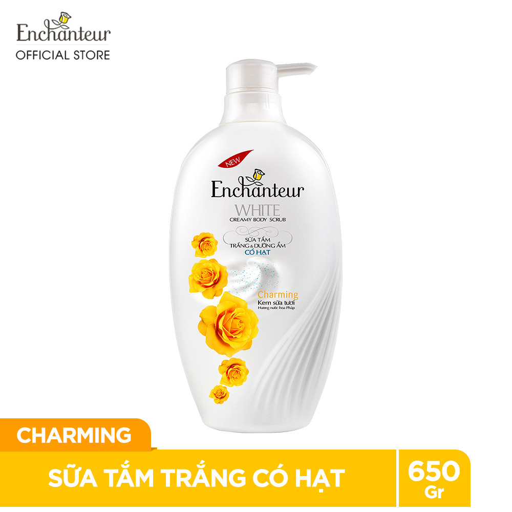 Hcm - sữa tắm có hạt enchanteur 650g chai 650g