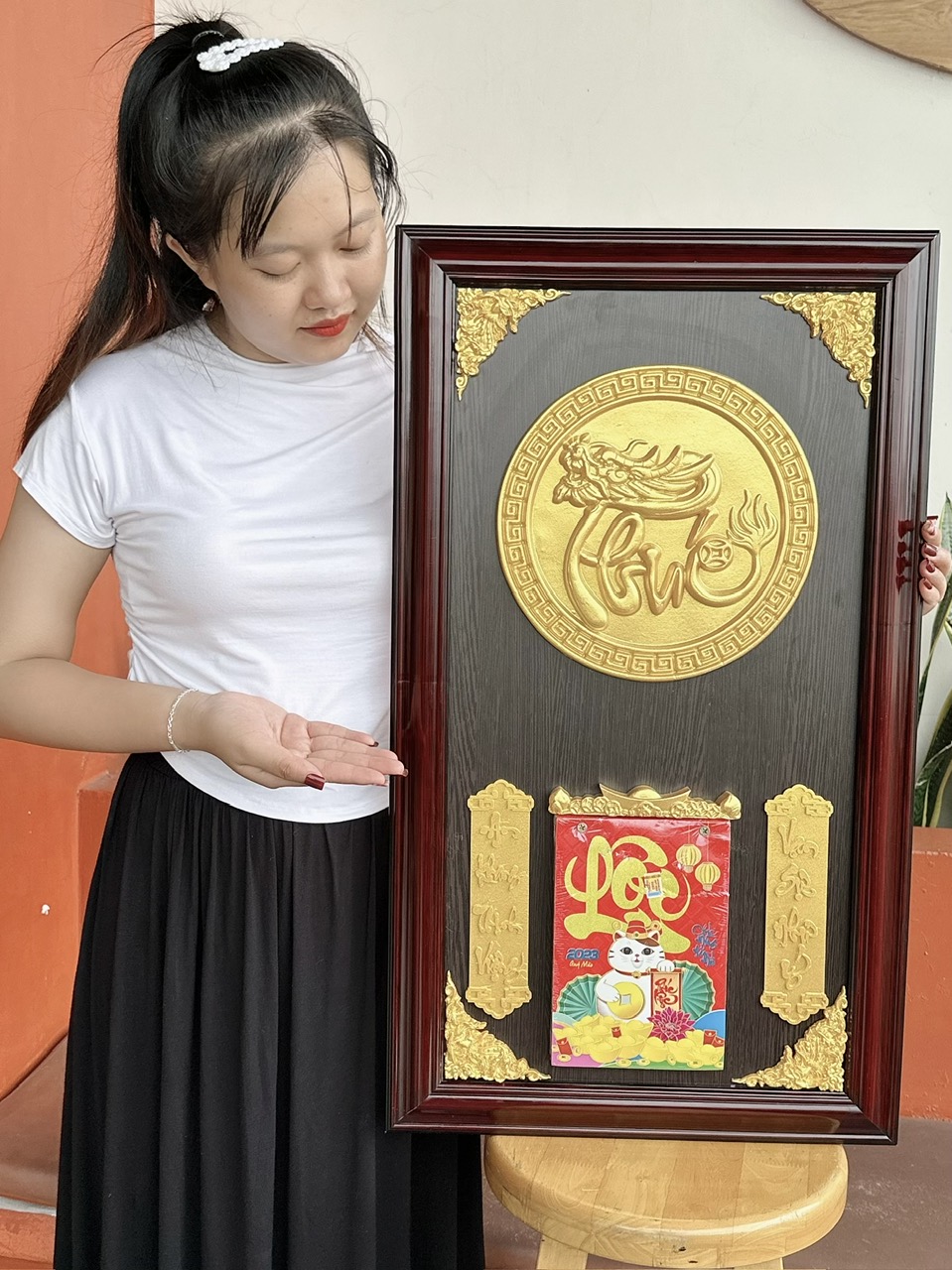 [HCM]LỊCH GỖ TREO TƯỜNG CHỮ PHÚC K1