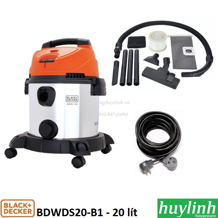 [HCM]Máy hút bụi khô và ướt Black Decker BDWDS20-B1 - 20 lít