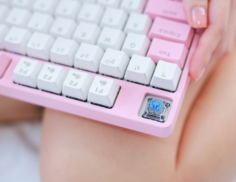 Bàn phím cơ DareU EK87 Pink White