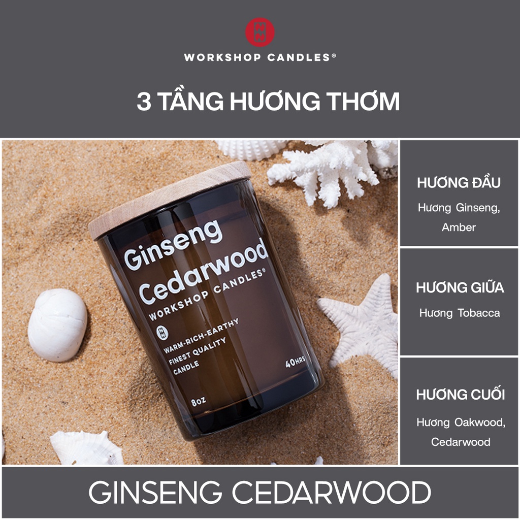 Workshop Candles - Nến thơm Cedarwood 8oz