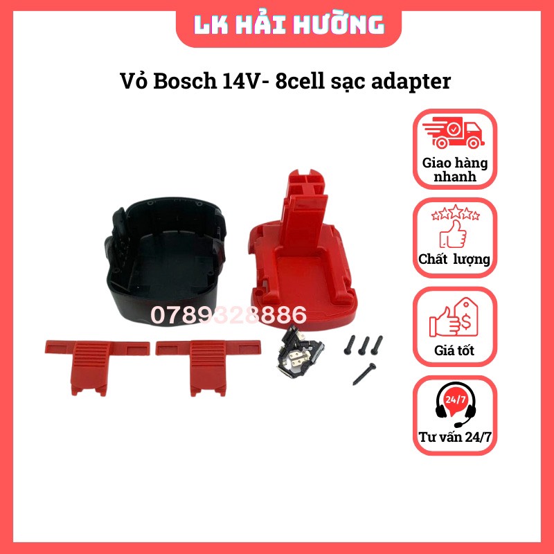 Vỏ pin Bosch 12V-14V Lion, nhận sạc adapter