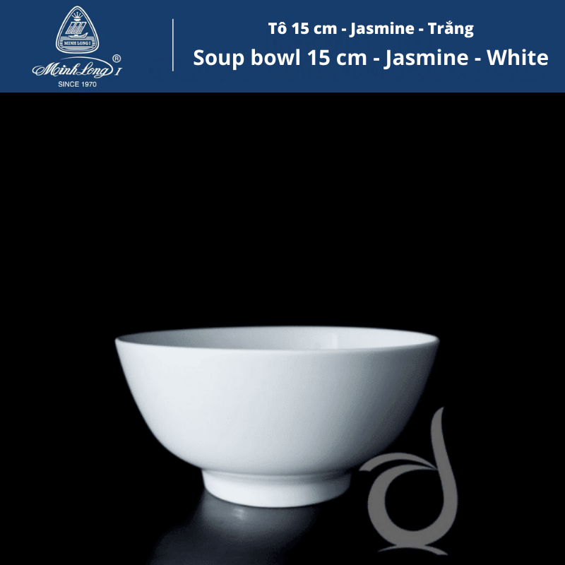 TÔ 15CM JASMINE TRẮNG- Gốm Sứ Minh Long