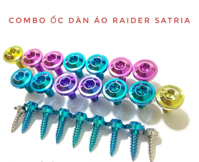 (GR5 XỊN) Combo full ốc titan dàn áo Raider Satria 150
