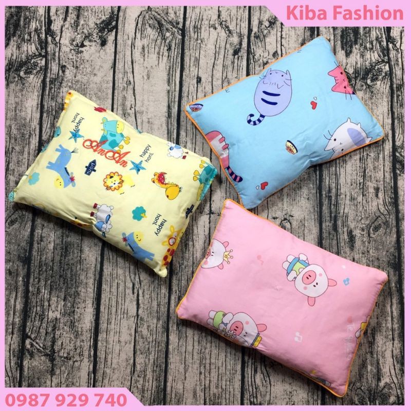 Gối Vỏ Đỗ / Gối Bông Cho Bé Sơ Sinh Vải Thô Lụa Hàn 23X32Cm