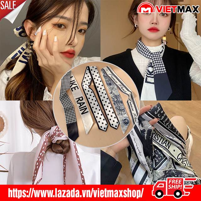 🎁 Khăn Lụa Đa Chức Năng Hàn Quốc Băng Đô Khăn Quàng Cổ Túi Trang Trí ( 100x8 cm)