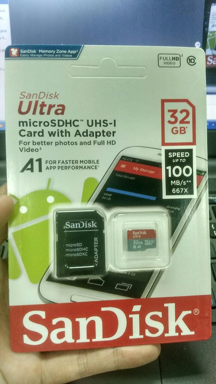 Thẻ nhớ SANDISK Micro SD 32G Class10 BH 5 năm 1 đổi 1
