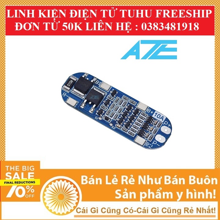 Mạch bảo vệ pin 3S 10A - 12.6V (tiêu chuẩn/cân bằng)