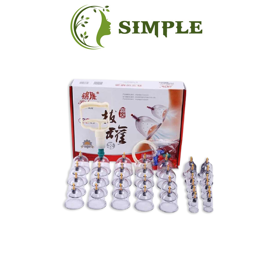 Bộ giác hơi chân không 32 ly, và 24 ly bộ giác hơi không lửa 32 và 24 cốc giác dùng cho gia đình spa.