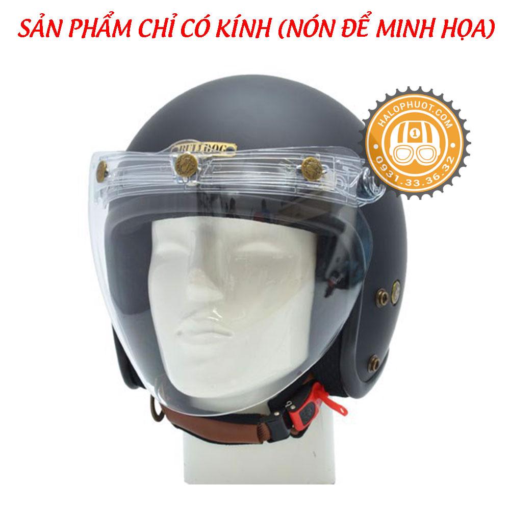 Kính Flat Eagle Bulldog Chính Hãng (gắn nón 3/4)